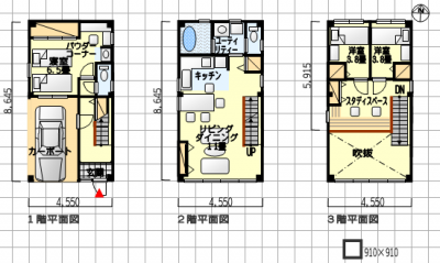 ３階建て 間取り例 メリット デメリット解説付き間取り図集