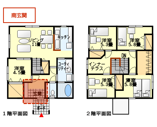 南玄関 間取り例 メリット デメリット解説付き間取り図集