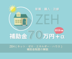 ZEH：ゼッチで７０万円補助 2019（令和元）年度ネット・ゼロ・エネルギー・ハウス支援事業の概要